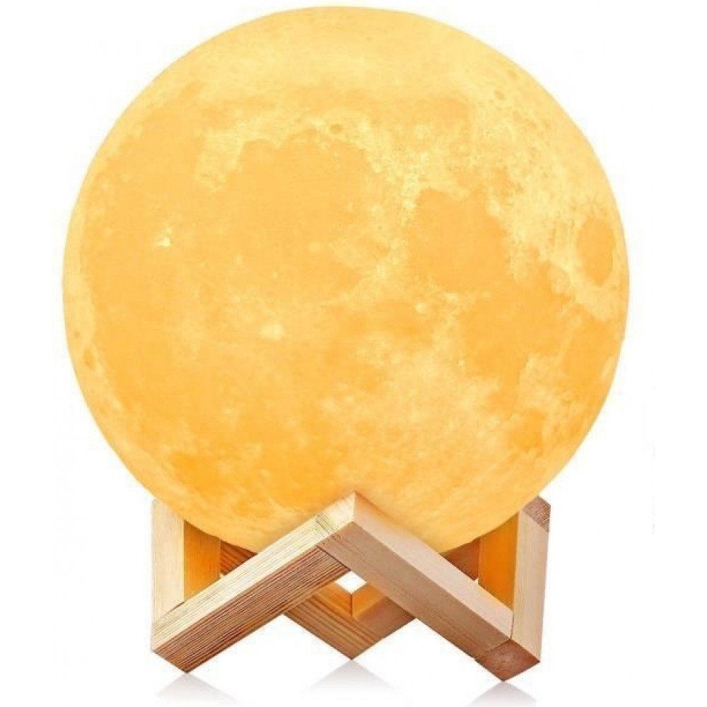 Nachttisch Lampe Mond 3D kabellos mit Touch Funktion 8cm Durchmesser