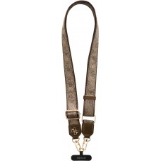 Lanière / bandoulière universelle Guess Crossbody Strap 4G avec logo métal en PU (150cm) - Brun