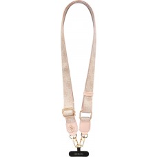 Lanière / bandoulière universelle Guess Crossbody Strap 4G avec logo métal en PU (150cm) - Rose