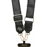 Lanière / bandoulière universelle Guess Crossbody Strap 4G avec logo métal en PU (150cm) - Noir