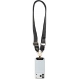 Lanière / bandoulière universelle Guess Crossbody Strap 4G avec logo métal en PU (150cm) - Noir