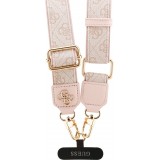 Lanière / bandoulière universelle Guess Crossbody Strap 4G avec logo métal en PU (150cm) - Rose