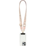 Lanière / bandoulière universelle Guess Crossbody Strap 4G avec logo métal en PU (150cm) - Rose