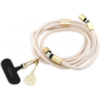 Guess 4G Smartphone Lani&egrave;re mit integriertem USB-C Schnelllade-Kabel und Charm - Beige