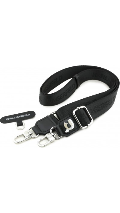 Universelle Karl Lagerfeld Schulterriemen mit stylischem Karl-Patch - Schwarz