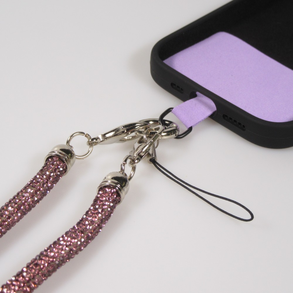 Lanière universelle Glitter Strass pour coques de smartphone - Bleu