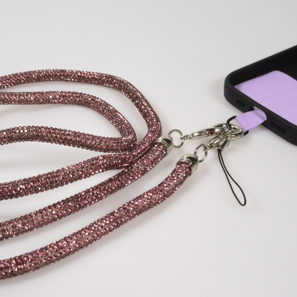 Lanière universelle Glitter Strass pour coques de smartphone - Bleu