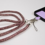 Lanière universelle Glitter Strass pour coques de smartphone - Bleu