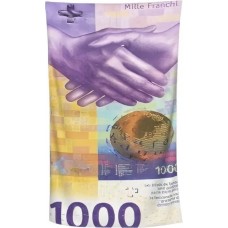 Leicht faltbares und tragbares Strandtuch mit 1000 Francs Motiv (130 x 150 cm) - Violett