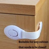 Lot de 10 fermetures sécuritaires pour meubles et tiroirs pour enfants faciles à installer en plastique ABS durable avec bandes adhésives - Blanc