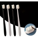 Lot de 4 brosses &agrave; dents ultra douces poils extra-souples pour dents et gencives sensibles nettoyage quotidien adulte (blanc et noir) - Blanc