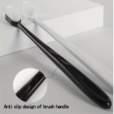 Lot de 4 brosses &agrave; dents ultra douces poils extra-souples pour dents et gencives sensibles nettoyage quotidien adulte (blanc et noir) - Blanc