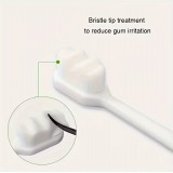 Lot de 4 brosses &agrave; dents ultra douces poils extra-souples pour dents et gencives sensibles nettoyage quotidien adulte (blanc et noir) - Blanc