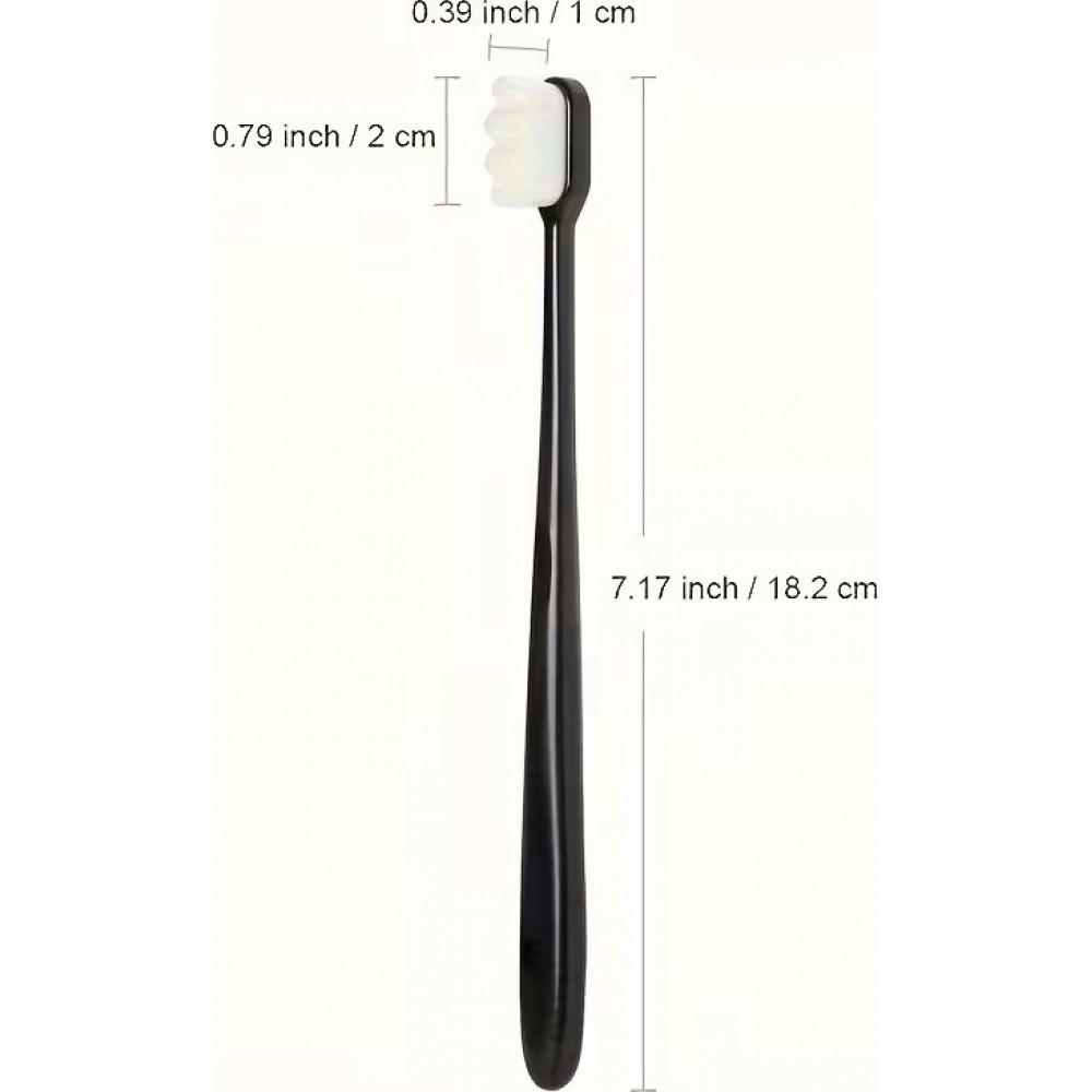Lot de 4 brosses &agrave; dents ultra douces poils extra-souples pour dents et gencives sensibles nettoyage quotidien adulte (blanc et noir) - Blanc