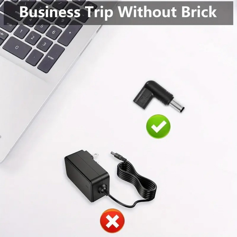 6er Set USB-C zu DC Adapter, verschiedene Anschlüsse, Router Ladeanschluss 3.0x1.1 bis 5.5x2.1mm, Datenübertragung - Schwarz