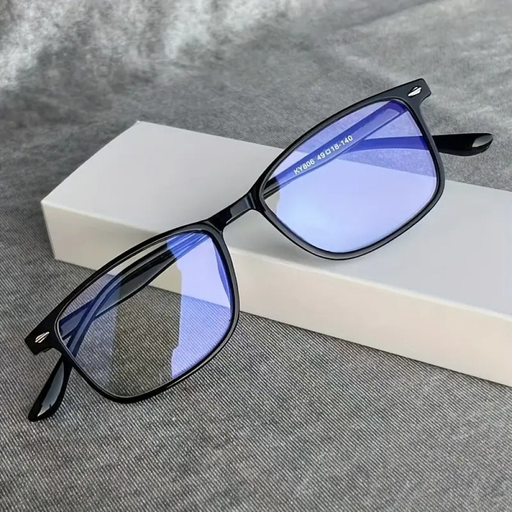 Lunettes anti-lumière bleue et la fatigue oculaire design Y2K unisexes verres transparents pour écrans confort visuel - Noir