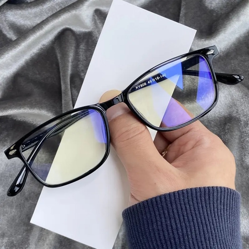 Lunettes anti-lumière bleue et la fatigue oculaire design Y2K unisexes verres transparents pour écrans confort visuel - Noir