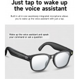 Lunettes de soleil intelligentes avec cam&eacute;ra AI 8 MP HD 4K avec traduction WIFI+Bluetooth transmission en temps r&eacute;el - Noir