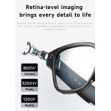 Lunettes de soleil intelligentes avec cam&eacute;ra AI 8 MP HD 4K avec traduction WIFI+Bluetooth transmission en temps r&eacute;el - Transparent