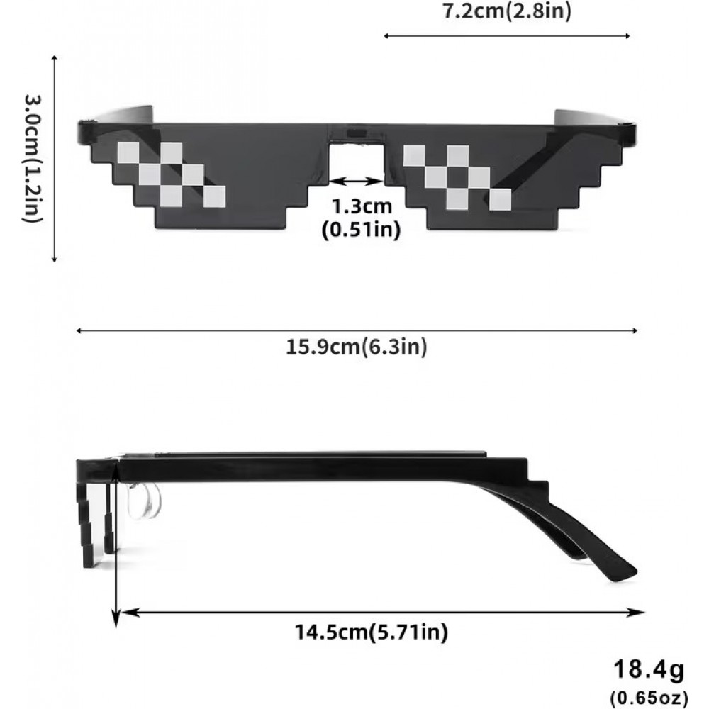 Thug Life Sonnenbrille Urban Style Trend-Accessoire f&uuml;r Partys und Festivals - Schwarz