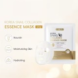 Masque LAIKOU Korea visage collagène et escargot hydratation intense hypoallergénique sans formaldéhyde (1 pièce) - Blanc