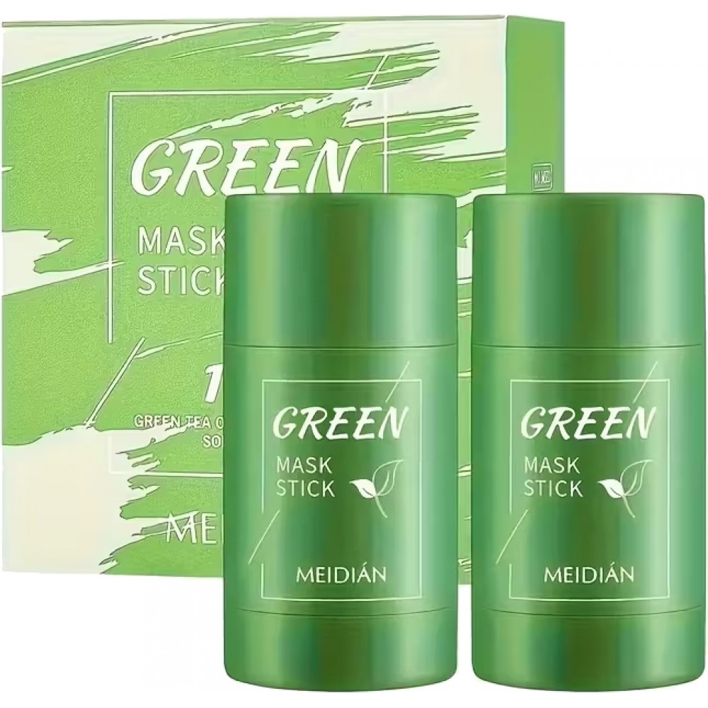 Masque visage stick th&eacute; vert purifiant Meidi&aacute;n soin anti-imperfections et nettoyant profond (Lot de 2) - Vert