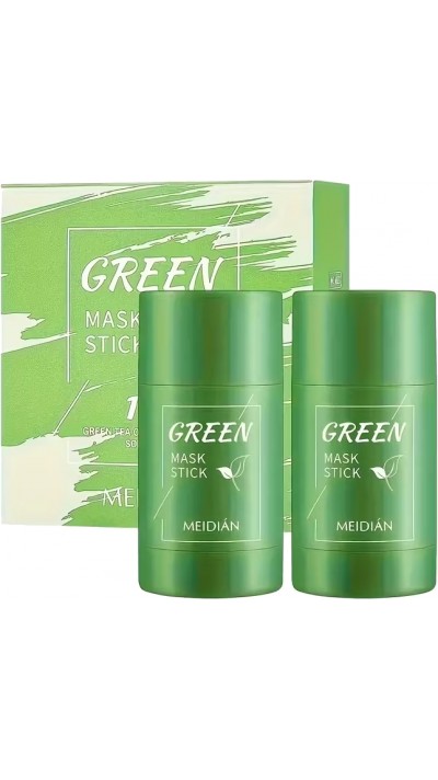 Masque visage stick th&eacute; vert purifiant Meidi&aacute;n soin anti-imperfections et nettoyant profond (Lot de 2) - Vert
