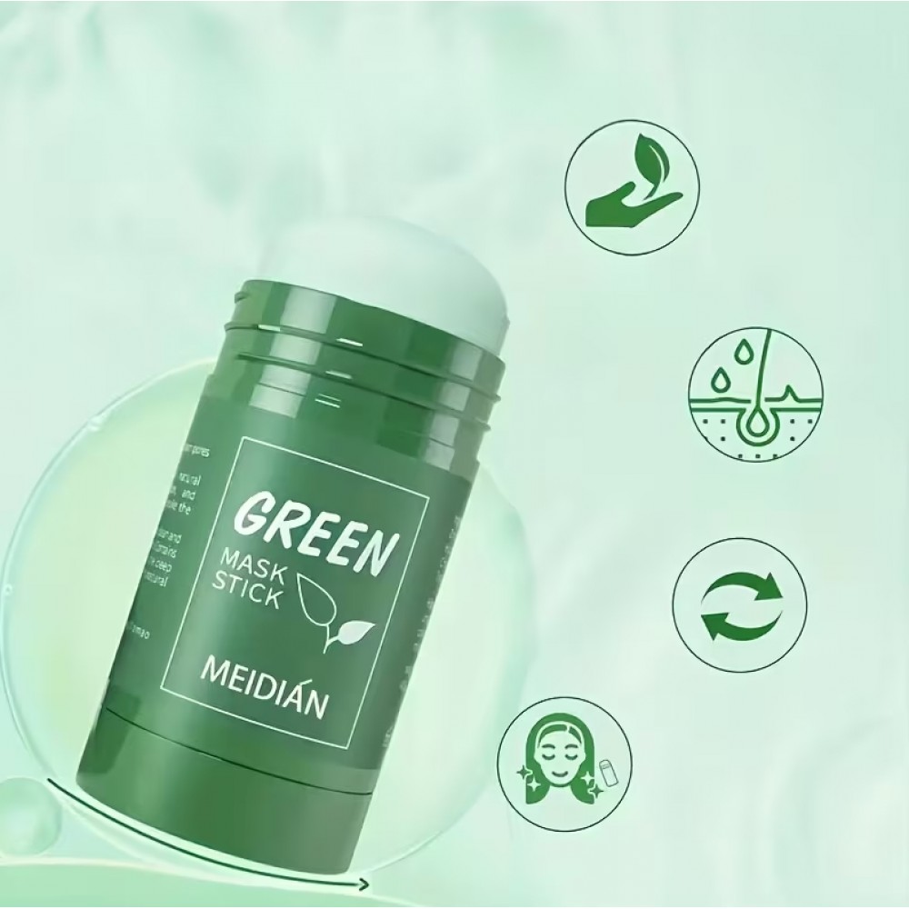 Masque visage stick th&eacute; vert purifiant Meidi&aacute;n soin anti-imperfections et nettoyant profond (Lot de 2) - Vert