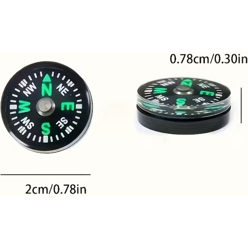 Mini boussole de poche portable à huile légère précise et idéale pour activités en plein air - Noir