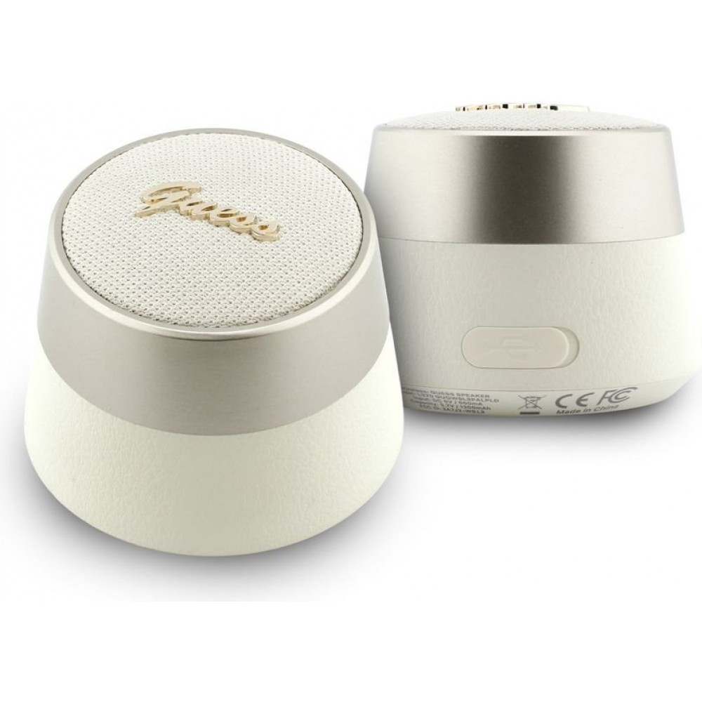 Mini Bluetooth Lautsprecher 5W Metall-Logo Guess modernes Design tragbare Audio - Gold