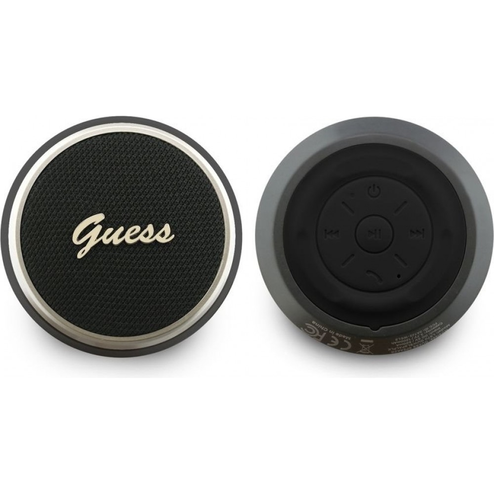 Mini Bluetooth Lautsprecher 5W Metall-Logo Guess modernes Design tragbare Audio - Schwarz