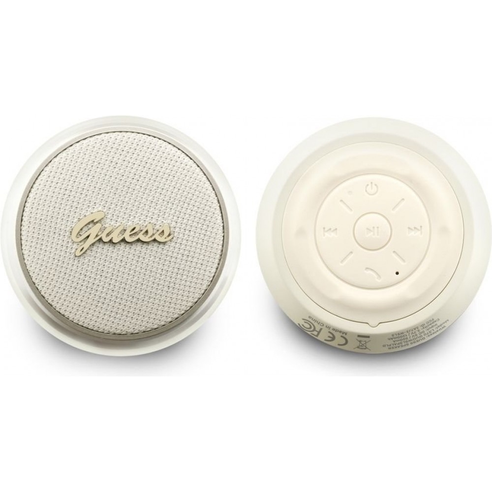 Mini Bluetooth Lautsprecher 5W Metall-Logo Guess modernes Design tragbare Audio - Gold