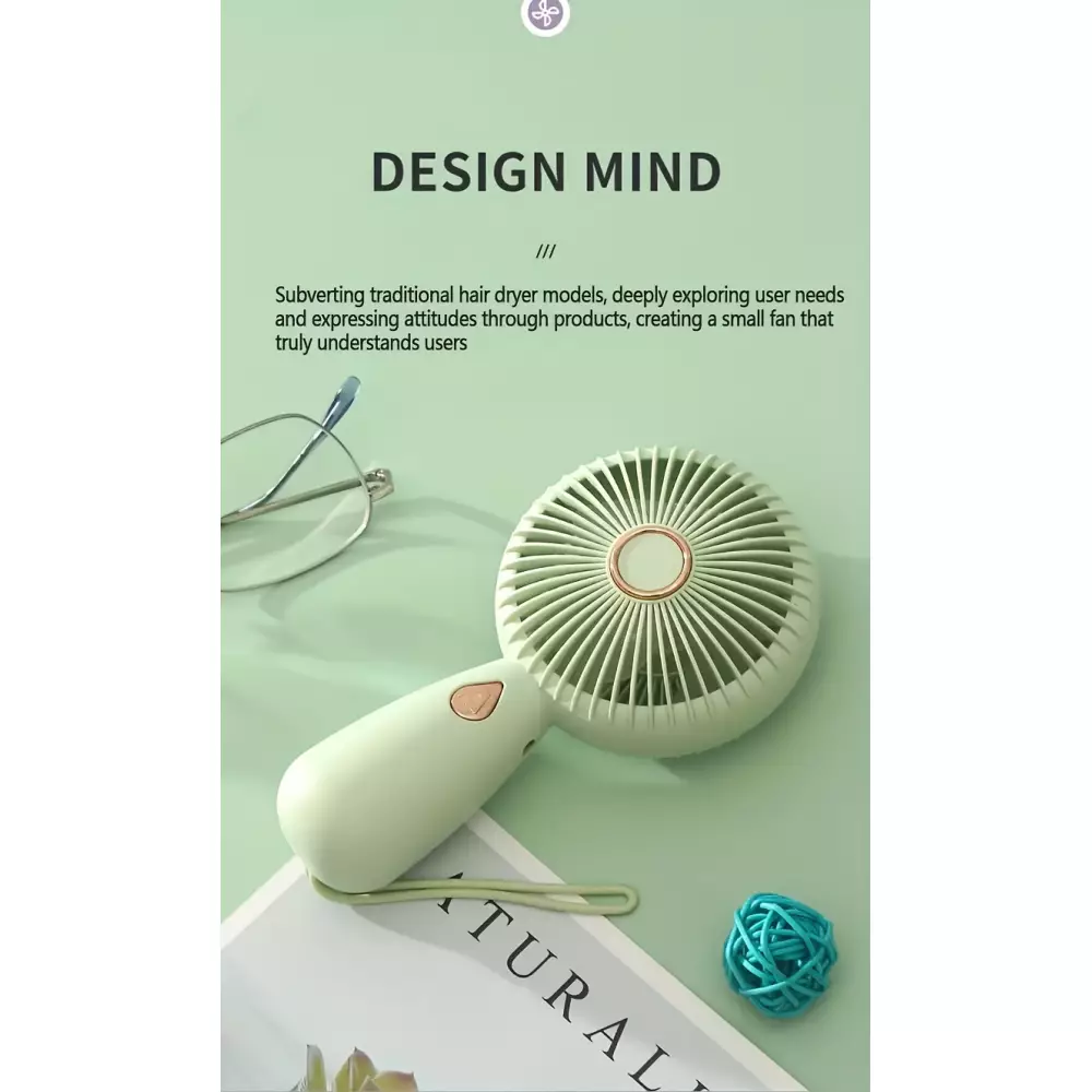 Kompakter tragbarer Mini USB Ventilator wiederaufladbar für Innen- und Außenreisen - Lila