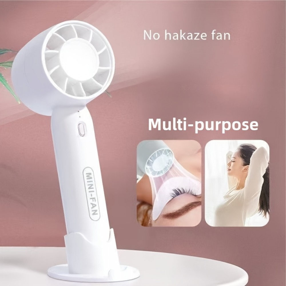 Mini ventilateur portable USB rechargeable 3 vitesses avec support socle - Bleu