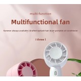 Mini ventilateur portable USB rechargeable 3 vitesses avec support socle - Bleu