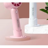 Mini ventilateur portable USB rechargeable 3 vitesses avec support socle - Bleu