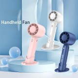 Mini ventilateur portable USB rechargeable 3 vitesses avec support socle - Bleu