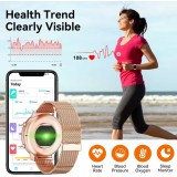 Montre connect&eacute;e BT Call G25 Bluetooth appels &eacute;cran 1.39 pouces &eacute;tanche fitness fr&eacute;quence cardiaque pression art&eacute;rielle oxyg&egrave;ne sang sommeil stress et respiration - Or rose