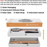 Montre connect&eacute;e BT Call G25 Bluetooth appels &eacute;cran 1.39 pouces &eacute;tanche fitness fr&eacute;quence cardiaque pression art&eacute;rielle oxyg&egrave;ne sang sommeil stress et respiration - Or rose