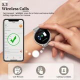 Montre connect&eacute;e Little Meatball G35 Bluetooth appels 120 modes sport podom&egrave;tre suivi sommeil activit&eacute; batterie longue dur&eacute;e 30 jours avec 2 bracelets - Or rose
