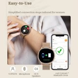Montre connect&eacute;e Little Meatball G35 Bluetooth appels 120 modes sport podom&egrave;tre suivi sommeil activit&eacute; batterie longue dur&eacute;e 30 jours avec 2 bracelets - Or rose