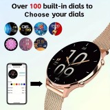 Montre connect&eacute;e Little Meatball G35 Bluetooth appels 120 modes sport podom&egrave;tre suivi sommeil activit&eacute; batterie longue dur&eacute;e 30 jours avec 2 bracelets - Or rose