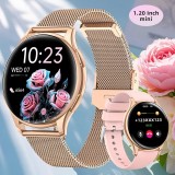 Montre connect&eacute;e Little Meatball G35 Bluetooth appels 120 modes sport podom&egrave;tre suivi sommeil activit&eacute; batterie longue dur&eacute;e 30 jours avec 2 bracelets - Or rose