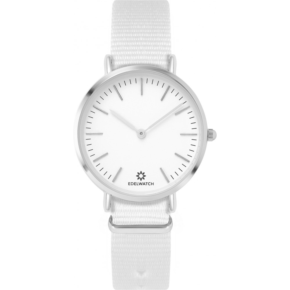 Edelwatch Uhr 32 mm (Ladies) Silver Zifferblatt Weiss (Batterie nicht enthalten) - Weiss