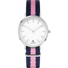 Edelwatch Uhr 32 mm (Ladies) Silver Zifferblatt Weiss (Batterie nicht enthalten) - Blau/Rosa Armband