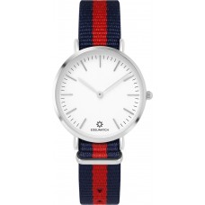 Edelwatch Uhr 32 mm (Ladies) Silver Zifferblatt Weiss (Batterie nicht enthalten) - Blau / Rot