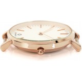 Montre Edelwatch 32 mm (Ladies) cadran doré fond blanc (pile non incluse) - Bracelet bleu / blanc
