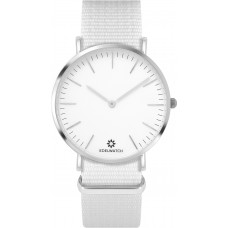 Montre Edelwatch 41 mm (Men) cadran argenté fond blanc (pile non incluse) - Bracelet blanc