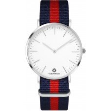 Edelwatch Uhr 41 mm (Men) Silver Zifferblatt Weiss (Batterie nicht enthalten) - Blau / Rot