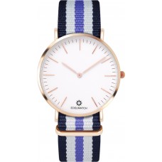 Montre Edelwatch 41 mm (Men) cadran doré fond blanc (pile non incluse) - Bracelet bleu / violet